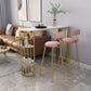 Glam Marble Pub Table with Specialty Table Top Gold Double Pedestal Table - 42" H Clearhalo 'Bar Furniture' 'Bar Tables' 'bar_tables' 'furn' 'furn_bar_tables' 'Furniture' 'furniture_bar_tables' 'Kitchen & Dining Furniture' 1200x1200_8492559d-2a03-4f79-9c46-a1ab6042944a