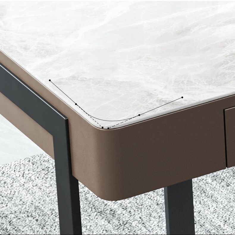 Bureau d'écriture contemporaine Bureau de bureau en marbre avec des jambes en métal