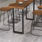Modern Wood and Metal Bistro Accent Dining Table Sled Indoor Patio Bar Table Clearhalo 'Bar Furniture' 'Bar Tables' 'bar_tables' 'furn' 'furn_bar_tables' 'Furniture' 'furniture_bar_tables' 'Kitchen & Dining Furniture' 1200x1200_84942c48-6d17-45a9-8742-5a61e1e713a0