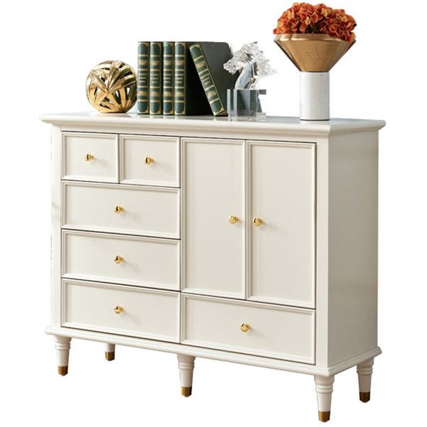 Modern Engineered Wood Buffet Sideboard 2-Door Dining Room Buffet Server in White Clearhalo 'buffet_sideboard' 'Buffets & Sideboards' 'furn' 'furn_buffet_sideboard' 'Furniture' 'Kitchen & Dining Furniture' 1200x1200_8495e918-6148-4715-91ab-64ba9fa2b4ea