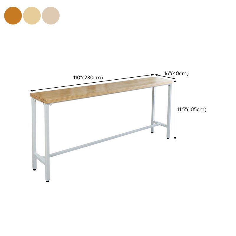 Industrial Style Rectangle Bar Table Solid Wood Fixed Bistro Bar Desk Clearhalo 'Bar Furniture' 'Bar Tables' 'bar_tables' 'furn' 'furn_bar_tables' 'Furniture' 'Kitchen & Dining Furniture' 1200x1200_849681f2-7c77-4eb9-a516-e70543505fa3