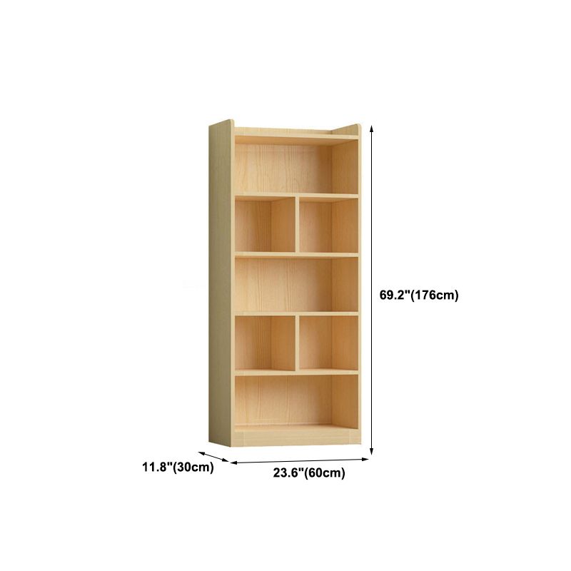 Contemporary Wooden Vertical Book Shelf Closed Back Brown Shelf Bookcase for Study Room Clearhalo 'Bookcases' 'furn' 'furn_bookcases' 'Furniture' 'Office Furniture' 1200x1200_84970c2e-4ea8-46cd-820d-a41840755074