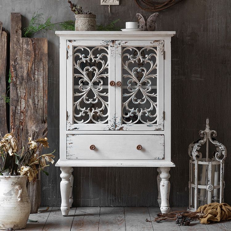 Traditional Wood Display Stand Glass Doors Storage Cabinet with Doors for Living Room Clearhalo 'Display & China Cabinets' 'display_china_cabinets' 'furn' 'furn_display_china_cabinets' 'Furniture' 'Kitchen & Dining Furniture' 1200x1200_849973ce-c8a3-435d-97c1-5bcd1c332e90