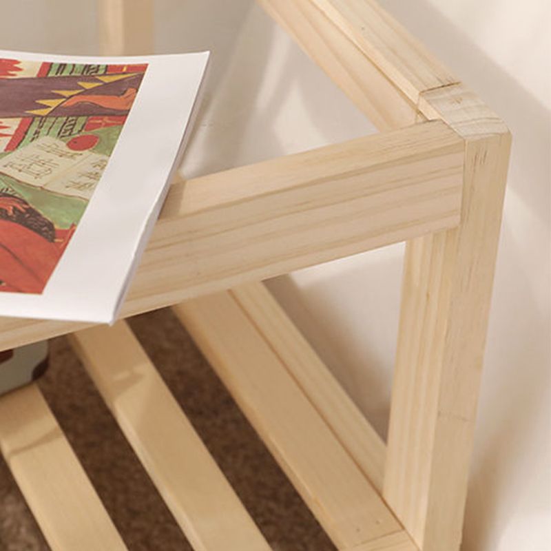 Modern Wooden Frame Coffe Table with Glass Top and Storage Shelf