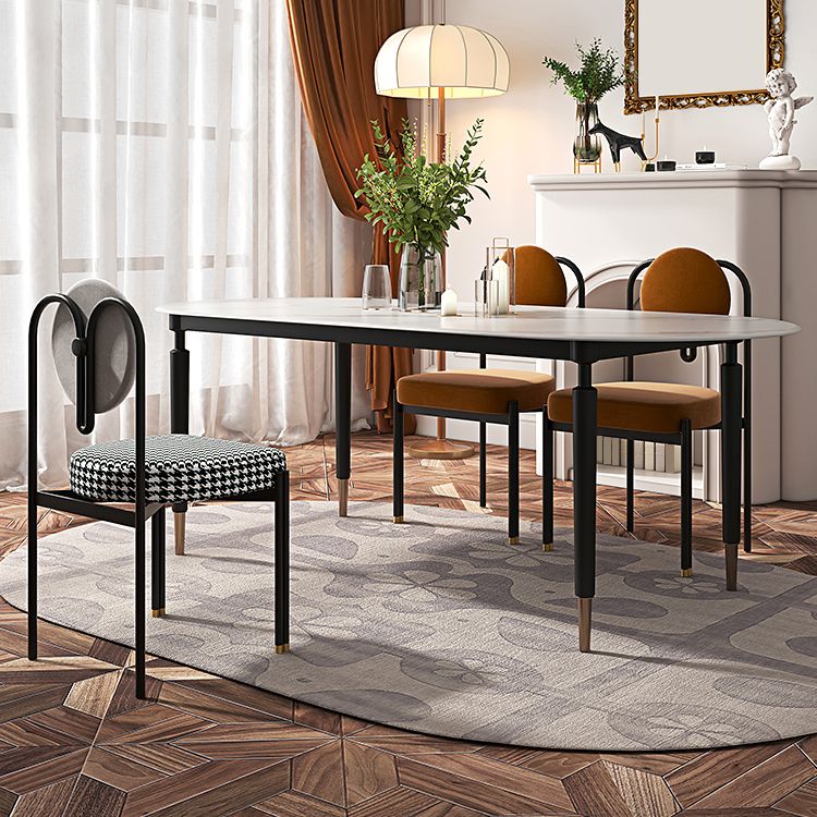 Minimalist Oval Sintered Stone Table Standard Dining Table for Kitchen Clearhalo ' dining_table' 'Dining Tables & Seating' 'Dining Tables' 'furn' 'furn_dining_table' 'Furniture' 'furniture_dining_table' 'Kitchen & Dining Furniture' 'kitchen&dining_furn' 'kitchen' 'kitchen_dining_table' 1200x1200_849a89b3-414d-415b-979e-043b0835db5a