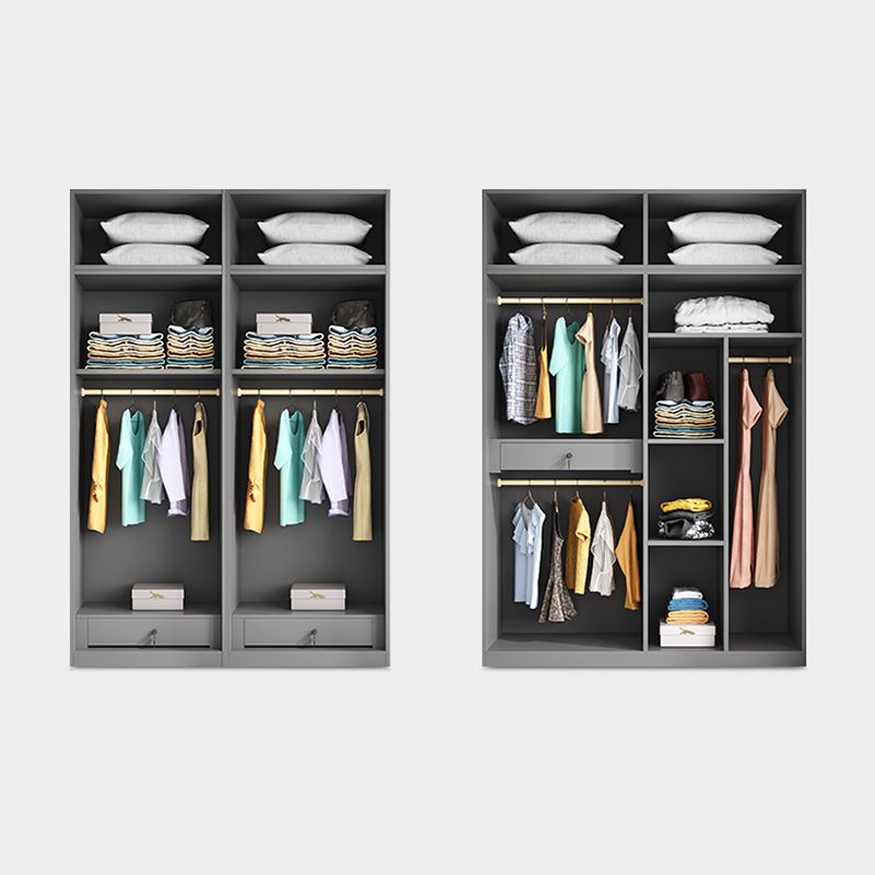 Armoire de couleur gris armoire en bois de chambre à coucher placard avec 1 tiroir