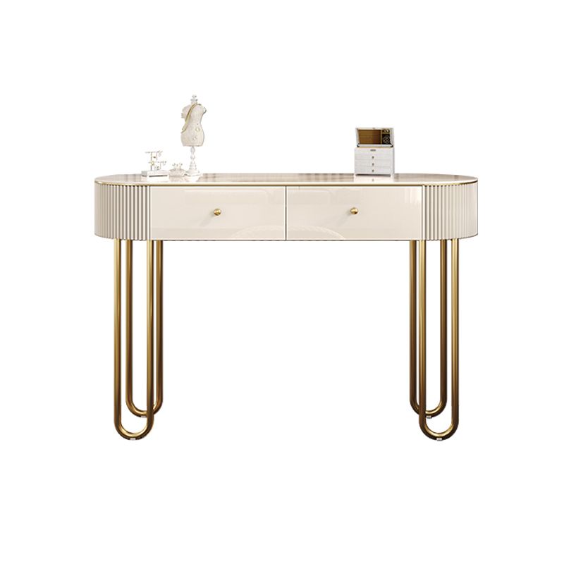 ベージュの虚栄心、ベッドルームのメイクアップバニティが堅実な木の引き出し