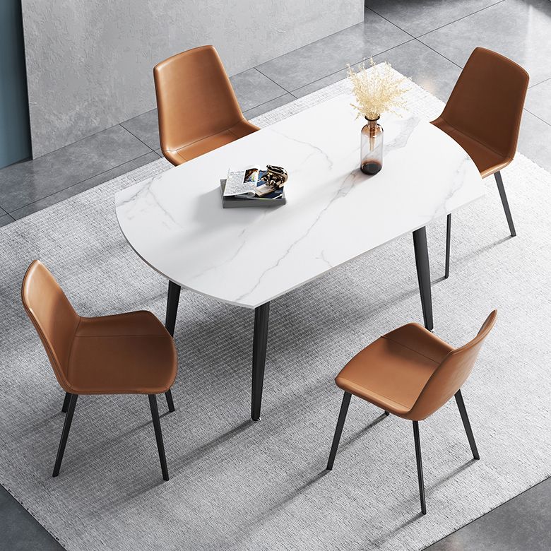 Set di tavoli da pranzo moderna 1/4/5/6 pezzi con mobili da cucina a base di metallo