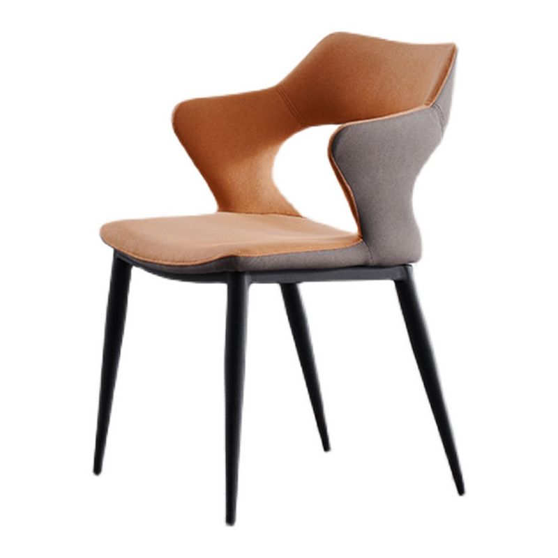 Industrial Dining Room Arm Chairs Faux Leather Open Chair for Kitchen Clearhalo 'Dining Chairs' 'Dining Tables & Seating' 'dining_chair' 'furn' 'furn_dining_chair' 'Furniture' 'Kitchen & Dining Furniture' 1200x1200_849c2e94-a89e-4623-9461-f111f122cb53