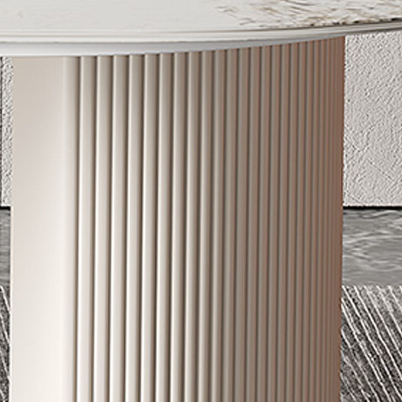 Mesa de doble pedestal moderna mesa de comedor ovalado para la cocina casera