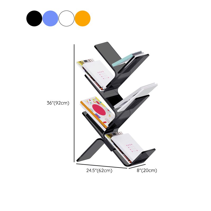 Modern Open Back Standard Bookshelf Acrylic Bookcase with Shelves for Study Room Clearhalo 'Bookcases' 'furn' 'furn_bookcases' 'Furniture' 'Office Furniture' 1200x1200_849de6c2-0804-481b-bf45-18e7d59c89e8