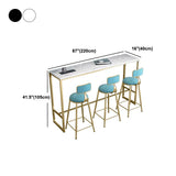 Stone Bar Dining Table Glam Rectangle Bar Table with Trestle Pedestal for Miik Tea Shop Clearhalo 'Bar Furniture' 'Bar Tables' 'bar_tables' 'furn' 'furn_bar_tables' 'Furniture' 'Kitchen & Dining Furniture' 1200x1200_849e2ea8-141b-4215-a2dd-6a350bad2ae9