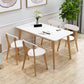 Glass Top Dining Table Modern Dining Table with 4 Solid Wood Legs Clearhalo 'Dining Tables & Seating' 'Dining Tables' 'dining_table' 'Furniture' 'furniture_dining_table' 'Kitchen & Dining Furniture' 'kitchen' 'kitchen_dining_table' 1200x1200_849ee2ae-425f-45d3-bf88-987055ff7e00