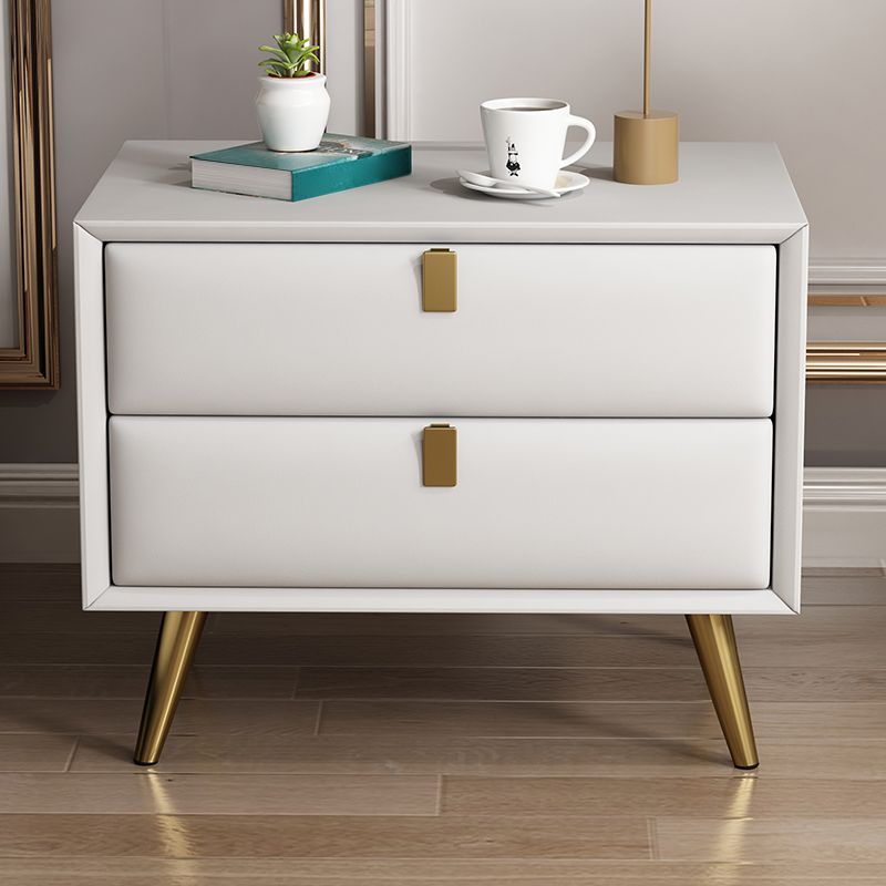 Contemporary Bed Nightstand Leather Bedside Cabinet with 2 Drawers Clearhalo 'Bedroom Furniture' 'furn' 'furn_night_stand' 'Furniture' 'night_stand' 'Nightstands' 1200x1200_849f2cb0-e910-4e65-b5ed-42a12e84ab55