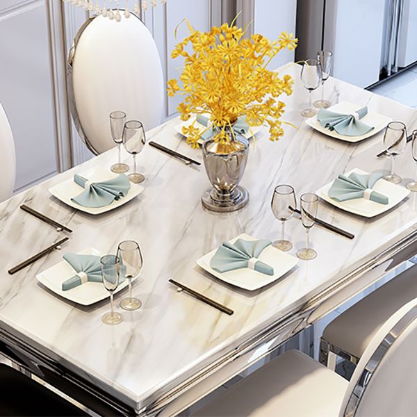 4 Legs Dining Table Victorian Style Rectangle Marble Dinette Table Clearhalo 'Dining Tables & Seating' 'Dining Tables' 'dining_table' 'furn' 'furn_dining_table' 'Furniture' 'Kitchen & Dining Furniture' 1200x1200_849ff8bb-897e-4d43-acf0-31dcbf15e91d