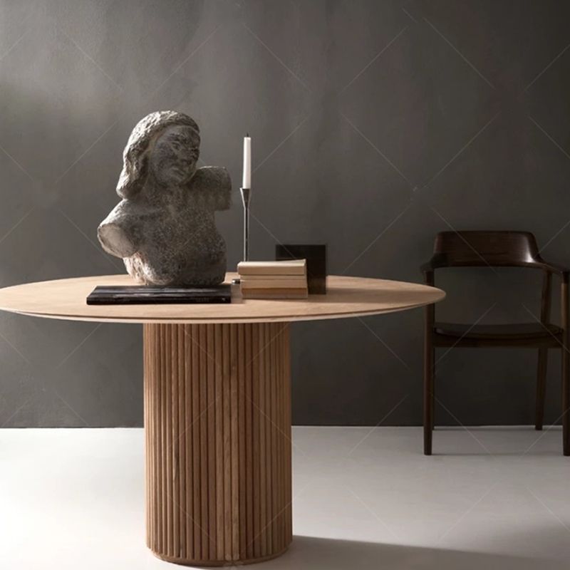 Round Pedestal Base Dining Table Modern Wood Table for Dining Room Clearhalo 'Dining Tables & Seating' 'Dining Tables' 'dining_table' 'furn' 'furn_dining_table' 'Furniture' 'Kitchen & Dining Furniture' 1200x1200_84a0984b-f157-484d-8fdd-3d233c0ac2be