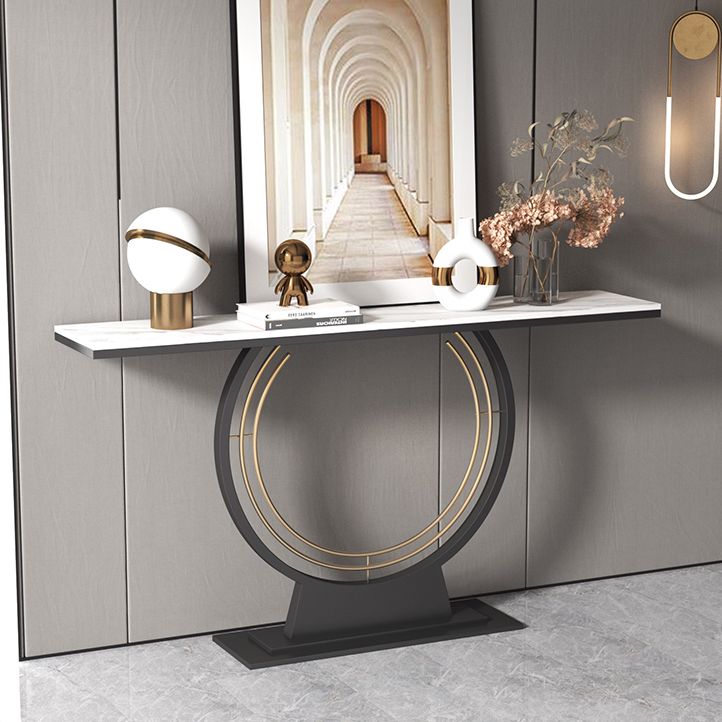 Tabella della console in ardesia di ferro contemporanea rettangolo tavolo da estremità resistente alle macchie