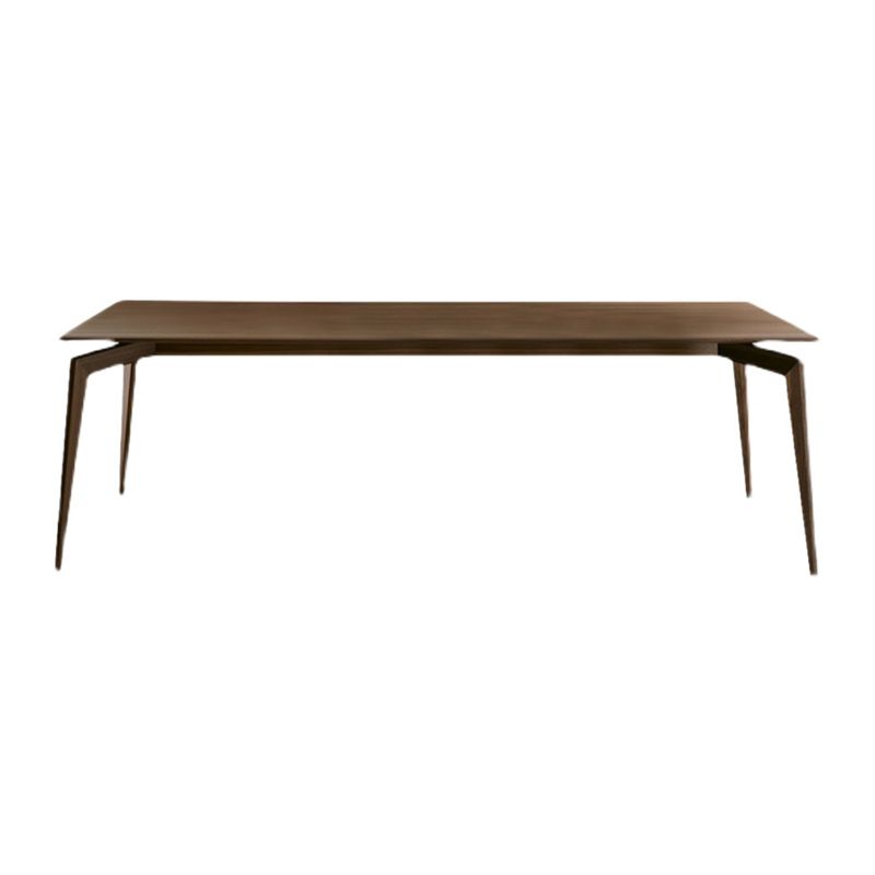 Moderne rechthoekige donkerbruine houten eettafel met 4 poten