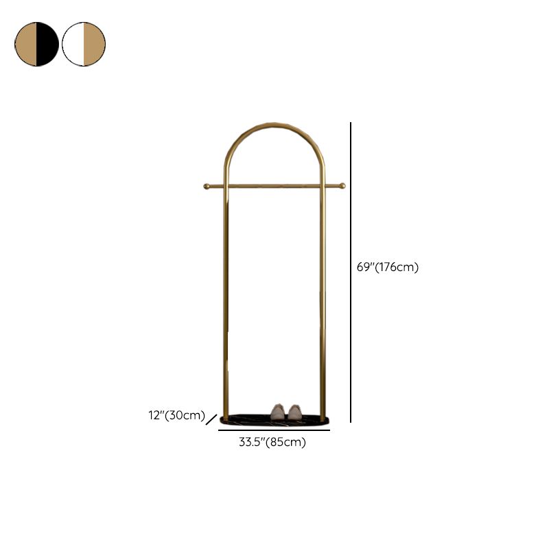 Glam Metallic Copper Kleiderbügel freistehender Marmorbasis Metallic -Katastar für Wohnzimmer