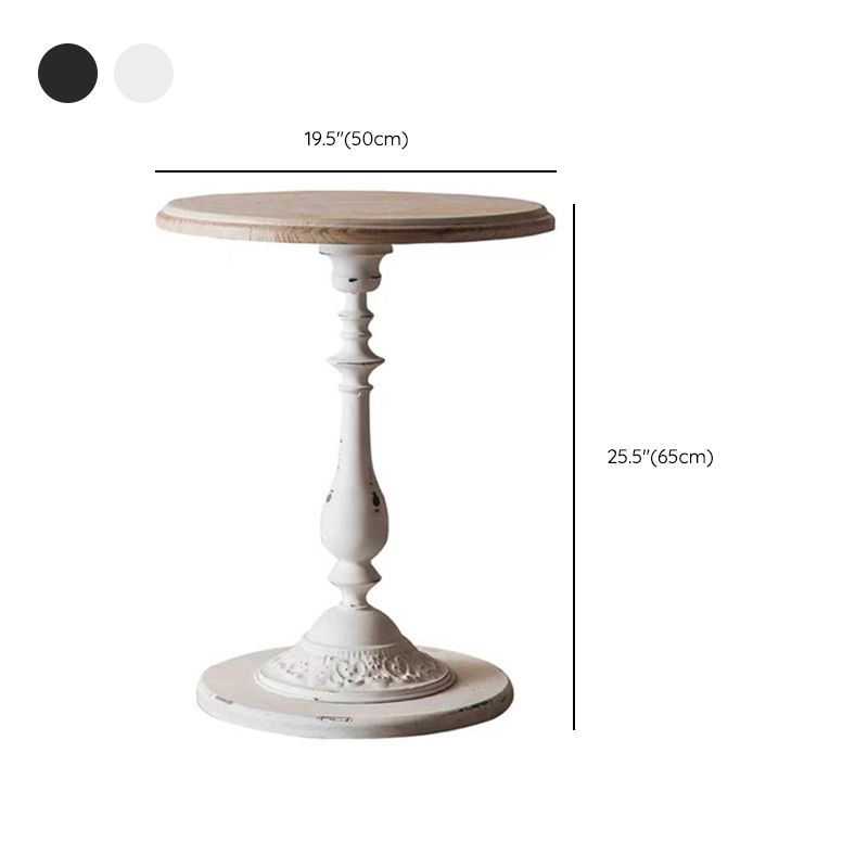 Round Pedestal Side Table French Rustic Side End Snack Table Clearhalo 'Coffee & Accent Tables' 'End & Side Tables' 'end_side_tables' 'furn' 'furn_end_side_tables' 'Furniture' 'Living Room Furniture' 1200x1200_84a3d5b9-79b5-4721-960b-2c8a50f9bc19