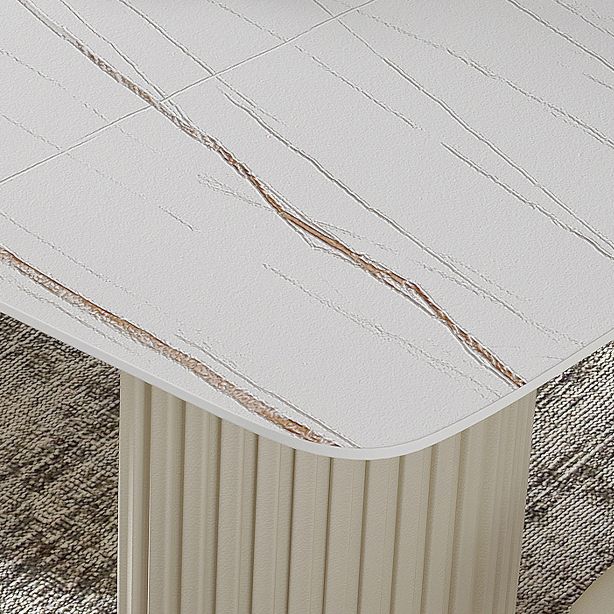 1/4/5/7 Pieces Dining Set White Sintered Stone Rectangle Table with Leather Chairs Clearhalo 'Dining Room Sets' 'Dining Tables & Seating' 'dining_room_set' 'furn' 'furn_dining_room_set' 'Furniture' 'furniture_dining_room_set' 'Kitchen & Dining Furniture' 1200x1200_84a424b2-9036-4c7f-9f0c-10ea83871c9b