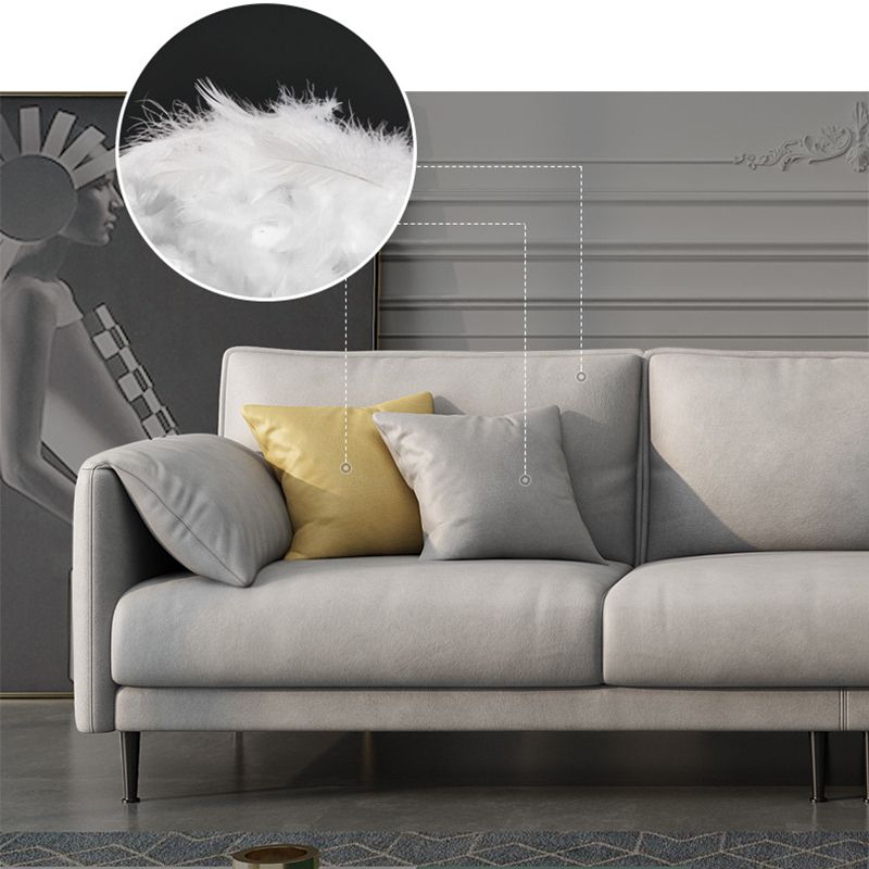 フェイクレザークッションソファコンテンポラリーピロートップアーム標準ソファ