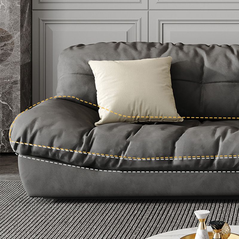 灰色の現代的な房状のスプリットバック標準アームレスソファソファ