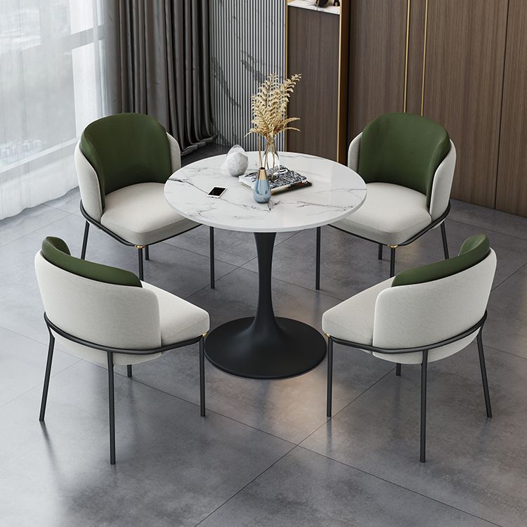 Contemporary Stone Dining Set 1/4/5 Pieces Round Dining Table Set with Padded Chairs Clearhalo 'Dining Room Sets' 'Dining Tables & Seating' 'dining_room_set' 'furn' 'furn_dining_room_set' 'Furniture' 'Kitchen & Dining Furniture' 1200x1200_84a4b75f-206c-4a1c-9478-2ab882b6021a