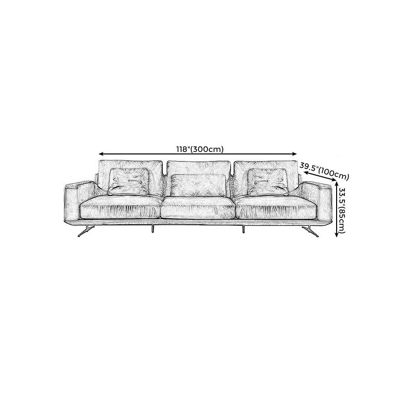 Mid-Century Modern Square Arm Sofa and Chaise Genuine Leather Sectional for Living Room Clearhalo 'furn' 'furn_sectionals' 'Furniture' 'furniture_sectionals' 'kitchen' 'kitchen_sectionals' 'Living Room Furniture' 'Sectionals' 1200x1200_84a580d1-3d5b-4e09-a0c2-b0a6b2dc0661