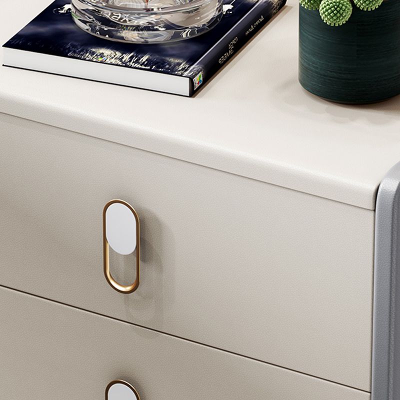 Table de nuit de stockage de tiroir moderne Table table de chevet en cuir avec jambes