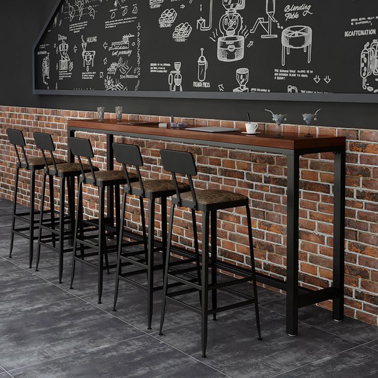 Tavolo da pranzo in legno in legno di pino tavolo da bar rettangolo industriale con base di cavalletto per caffè