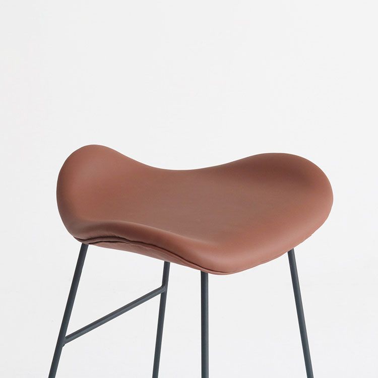 Tabouret de bar en cuir PU industriel tabouret arrière basse avec base en métal