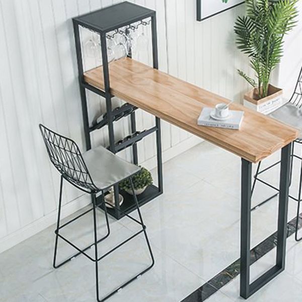 Bar Height Pub Table Glam Rectangle Solid Wood Bar Table with Storage Clearhalo 'Bar Furniture' 'Bar Tables' 'bar_tables' 'furn' 'furn_bar_tables' 'Furniture' 'Kitchen & Dining Furniture' 1200x1200_84a7d9f7-39aa-4ca1-af75-4061e7a345b1