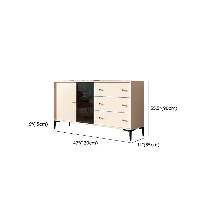 Tavolo a buffet in pietra glam a scaffalatura regolabile credenza a buffet con cassetti e armadi