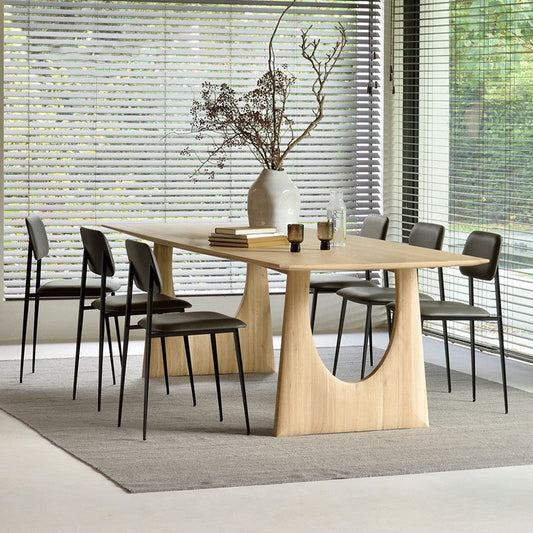 Mesa de comedor moderna rectangular Mesa fija con madera maciza para el comedor