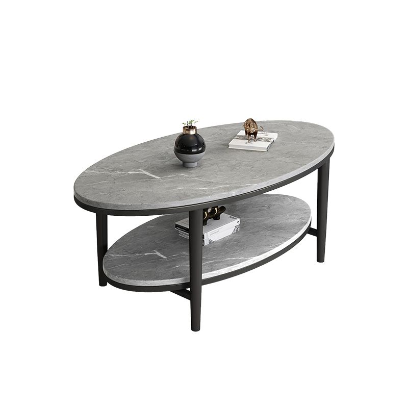 Table basse et cocktail en ardoise Glam, ovale, pour le salon
