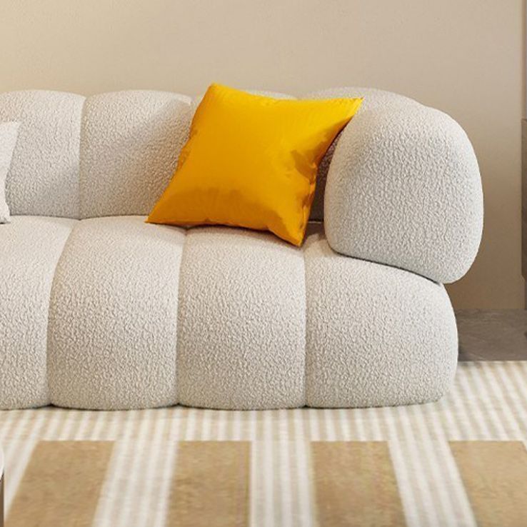 モダン縫製枕バックソファタキシードアームソファ29.53 "H白ウールのH