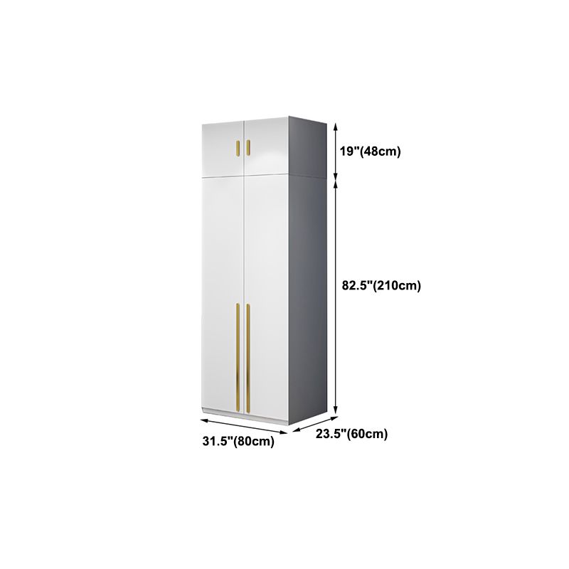 Witte kleur houten garderobe zachte close deur garderobe kast met kledingstaaf