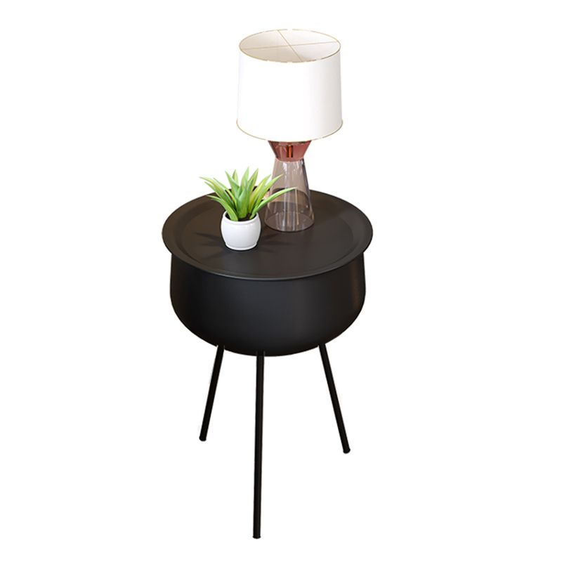 Iron Modern Night Table Round Metal Non-Storage Tablette de nuit avec les jambes