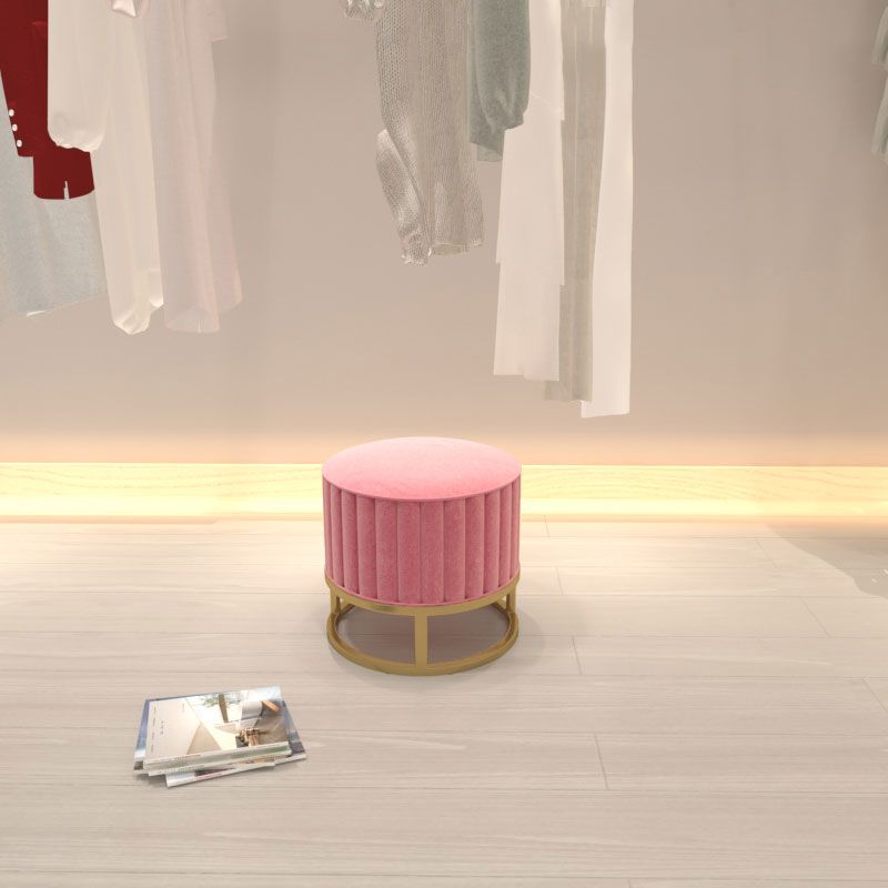 Modern Pouf Ottoman Velvet Upholstered Tear Resistant Round Ottoman with Chair Legs Clearhalo 'furn' 'furn_ottomans_poufs' 'Furniture' 'Living Room Furniture' 'Ottomans & Poufs' 'ottomans_poufs' 1200x1200_84ac263e-f9f8-4976-b0e8-1f7b6411b525