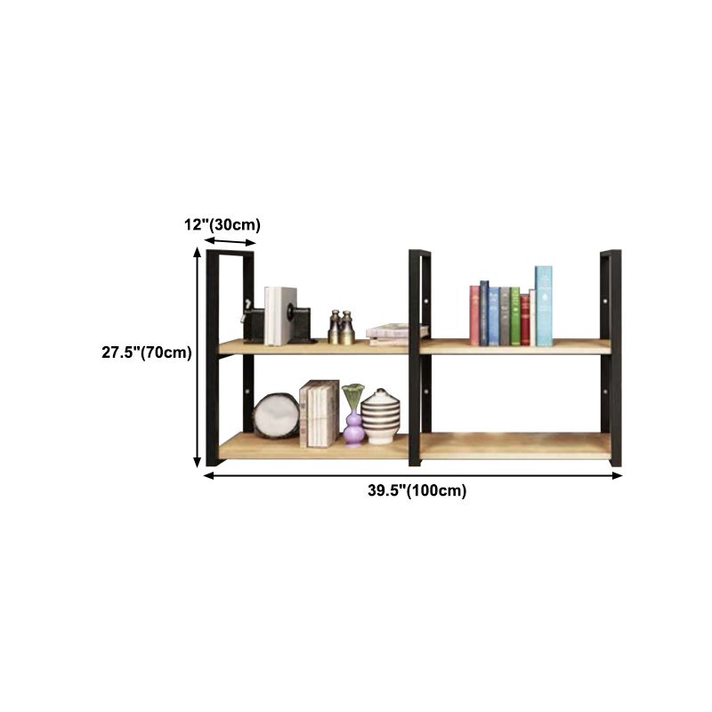 Wall Mounted Storage Bookshelf Industrial Floating Bookcase with Rectangle Shelves