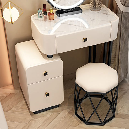 Modern Makeup Vanity Desk with 3 Drawers in Solid Wood Frame