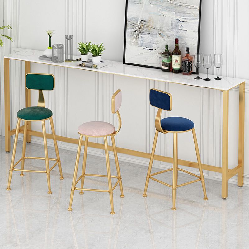 Glam Low Back Living Room Stool Matte Finish Velvet Counter Stool Clearhalo 'Bar Furniture' 'Bar Stools' 'bar_stools' 'furn' 'furn_bar_stools' 'Furniture' 'furniture_bar_stools' 'Kitchen & Dining Furniture' 1200x1200_84adb6b6-d48e-40fb-904d-a770432a4b7e