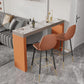 Glam Stone Bar Table Set 1/2/3 Pieces Rectangle Bar table with Upholstered Stools Clearhalo 'Bar Furniture' 'furn' 'furn_home_bar_bar_sets' 'Furniture' 'Home Bars & Bar Sets' 'home_bar_bar_sets' 'Kitchen & Dining Furniture' 1200x1200_84b00f02-aeb0-455e-8a74-68882d73c7bb
