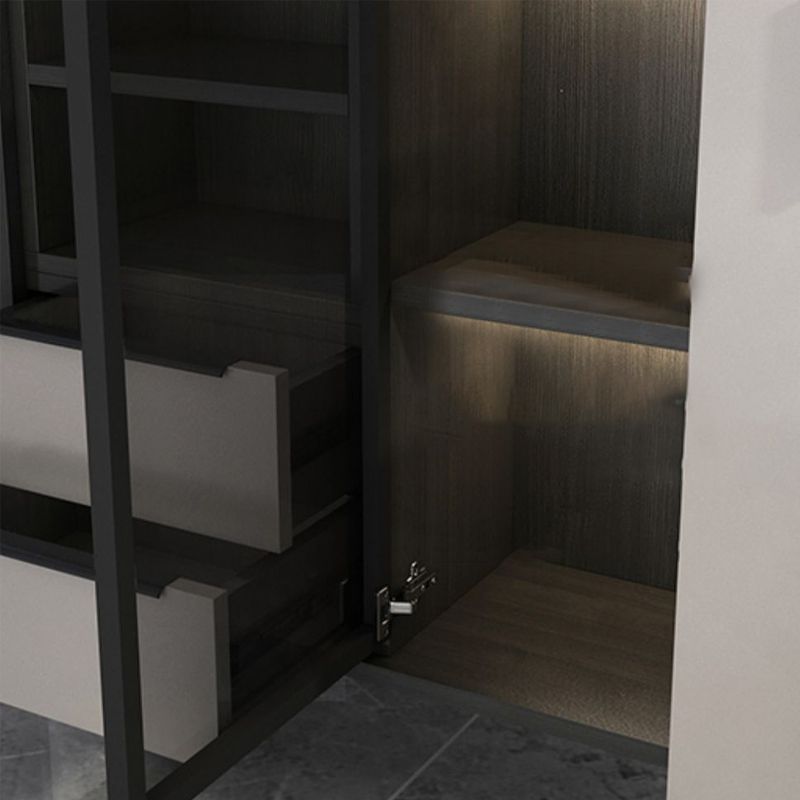 Sideboardteboard contemporaneo Sideboard in legno finto con illuminazione per cucina