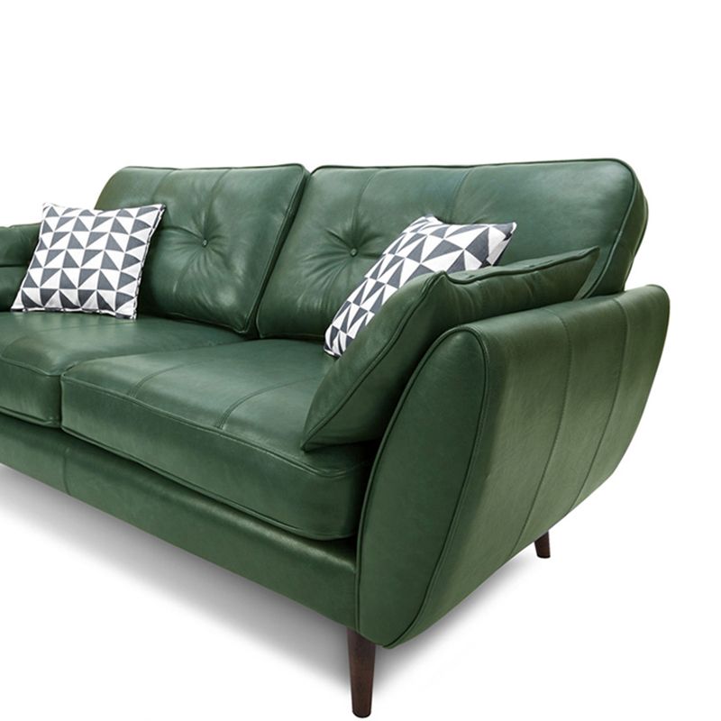 33.86" H Genuine Leather Flared Arm Sofa with Cushions for Living Room,Apartment Clearhalo 'furn' 'furn_sofas' 'Furniture' 'furniture_sofas' 'kitchen' 'kitchen_sofas' 'Living Room Furniture' 'Sofa' 'sofas' 1200x1200_84b08f47-8792-4783-9d8b-e20a5fed4ae5