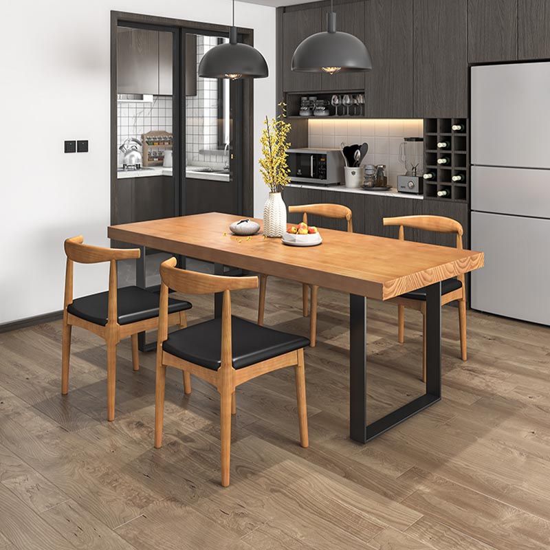 Modern 1/5/7 Pieces Dining Set Rectangle Pine Wood Dining Table for Dining Room Kitchen Clearhalo 'Dining Room Sets' 'Dining Tables & Seating' 'dining_room_set' 'furn' 'furn_dining_room_set' 'Furniture' 'Kitchen & Dining Furniture' 1200x1200_84b1e65a-ed18-429a-8214-b42fabcb8dbb