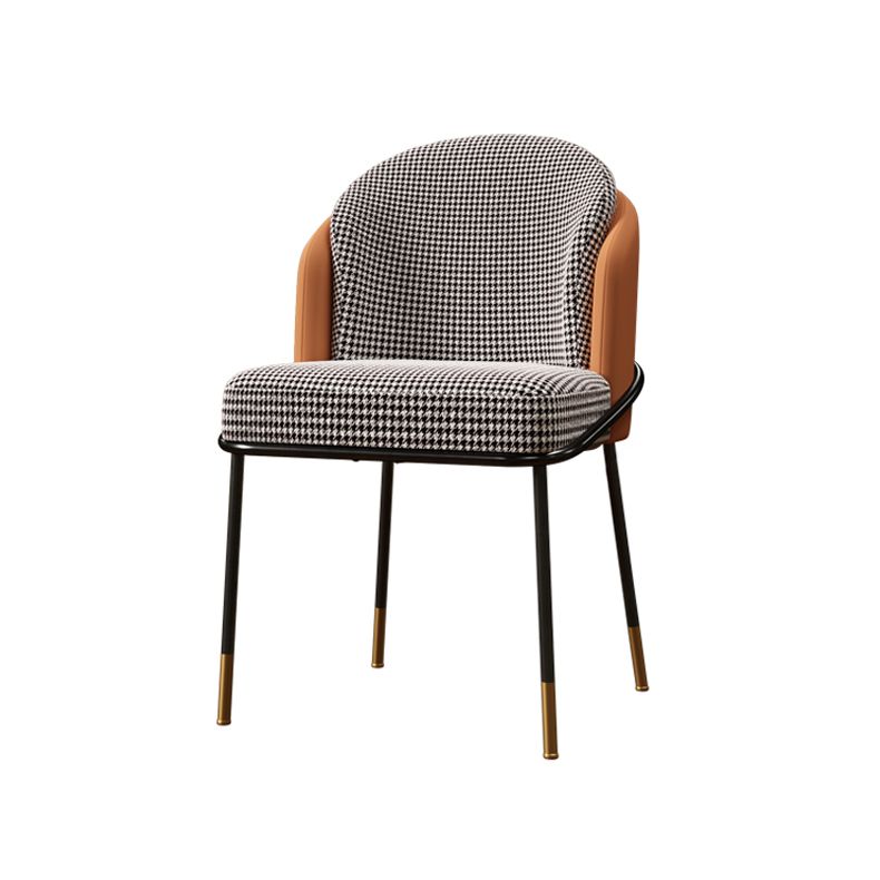 Glam Style Metal Dining Room Chairs Armless Linen Fabric Dining Chair for Home Use Clearhalo ' kitchen&dining_furn' 'Dining Chairs' 'Dining Tables & Seating' 'dining_chair' 'furn' 'furn_dining_chair' 'Furniture' 'furniture_dining_chair' 'Kitchen & Dining Furniture' 'kitchen' 1200x1200_84b2671a-4f54-4603-84ea-67658fce9fbf