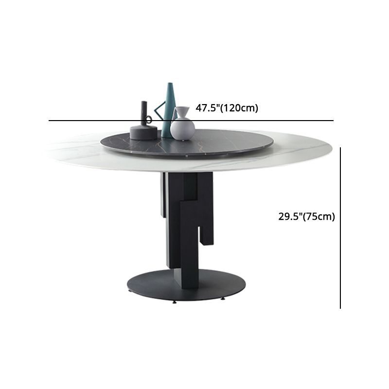 Modern Round Dinette Set 1/4/7 Pieces Sintered Stone Top Dining Table Set with Turntable Clearhalo 'Dining Room Sets' 'Dining Tables & Seating' 'dining_room_set' 'furn' 'furn_dining_room_set' 'Furniture' 'furniture_dining_room_set' 'Kitchen & Dining Furniture' 1200x1200_84b56de5-44be-4a1c-8318-a67efde3a54d