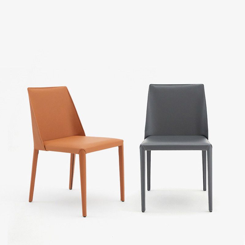 Minimalist Style Leather Dining Chairs Solid Back Armless Chairs for Home Clearhalo ' kitchen&dining_furn' 'Dining Chairs' 'Dining Tables & Seating' 'dining_chair' 'furn' 'furn_dining_chair' 'Furniture' 'furniture_dining_chair' 'Kitchen & Dining Furniture' 'kitchen' 1200x1200_84b65e5d-5866-4826-92ee-9f5871e2b2a2